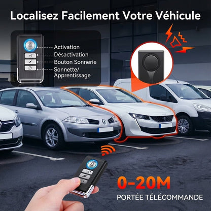 AlertMax™ - Alarme Voiture 108dB Sans Fil + Télécommande - Vilya Auto