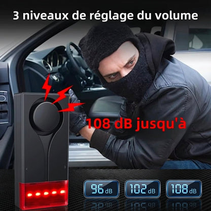 AlertMax™ - Alarme Voiture 108dB Sans Fil + Télécommande - Vilya Auto