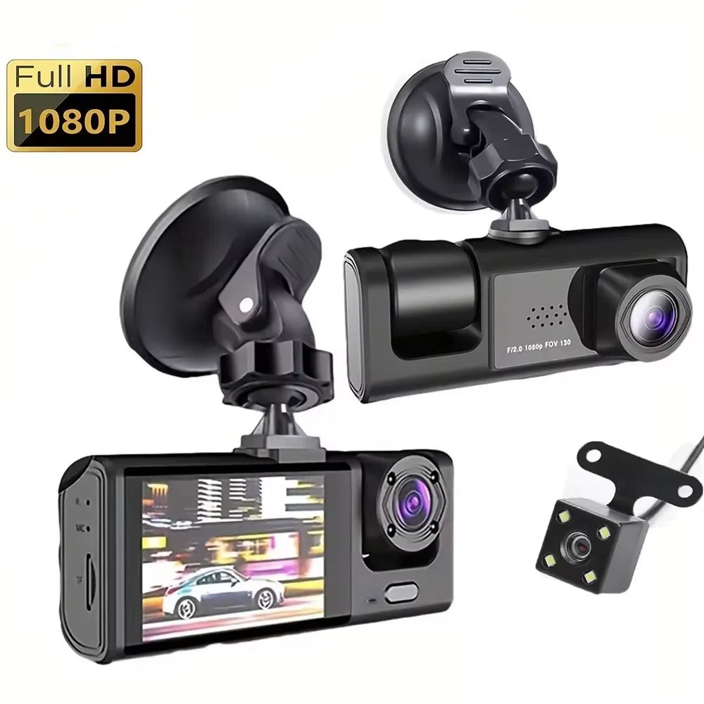 GuardCam™ - Dashcam 3 Caméras FULL HD 1080P Vision Nocturne - Vilya Auto