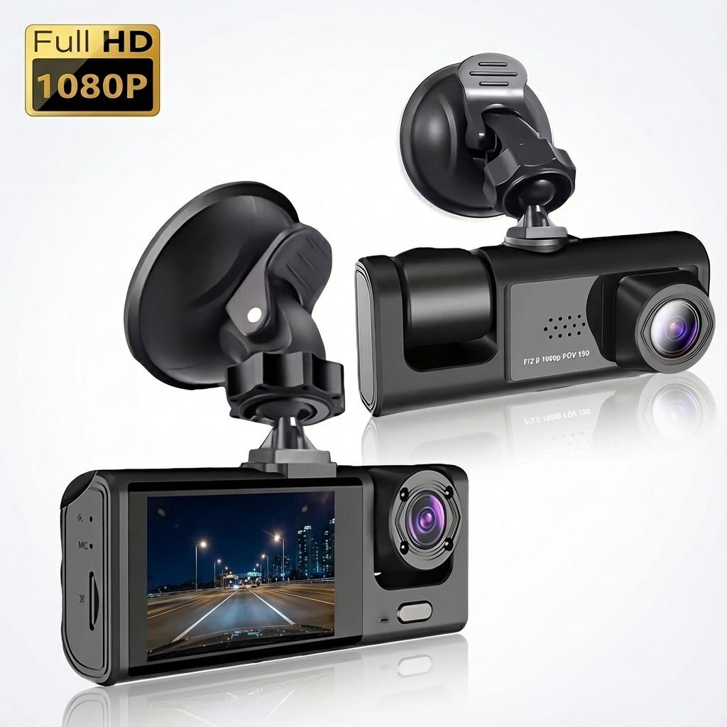 GuardCam™ - Dashcam 3 Caméras FULL HD 1080P Vision Nocturne - Vilya Auto