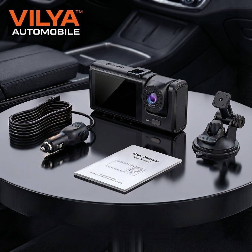 GuardCam™ - Dashcam 3 Caméras FULL HD 1080P Vision Nocturne - Vilya Auto