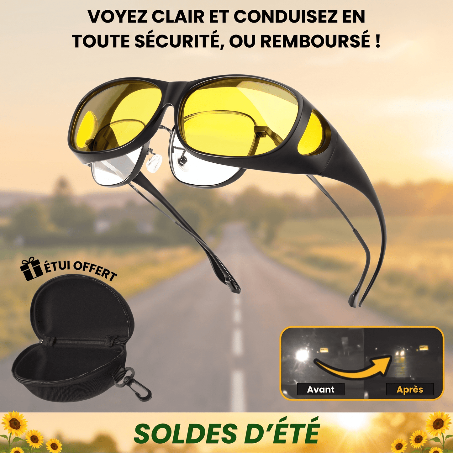 NightDrive™ — Lunettes Anti-Éblouissement - Vilya Auto