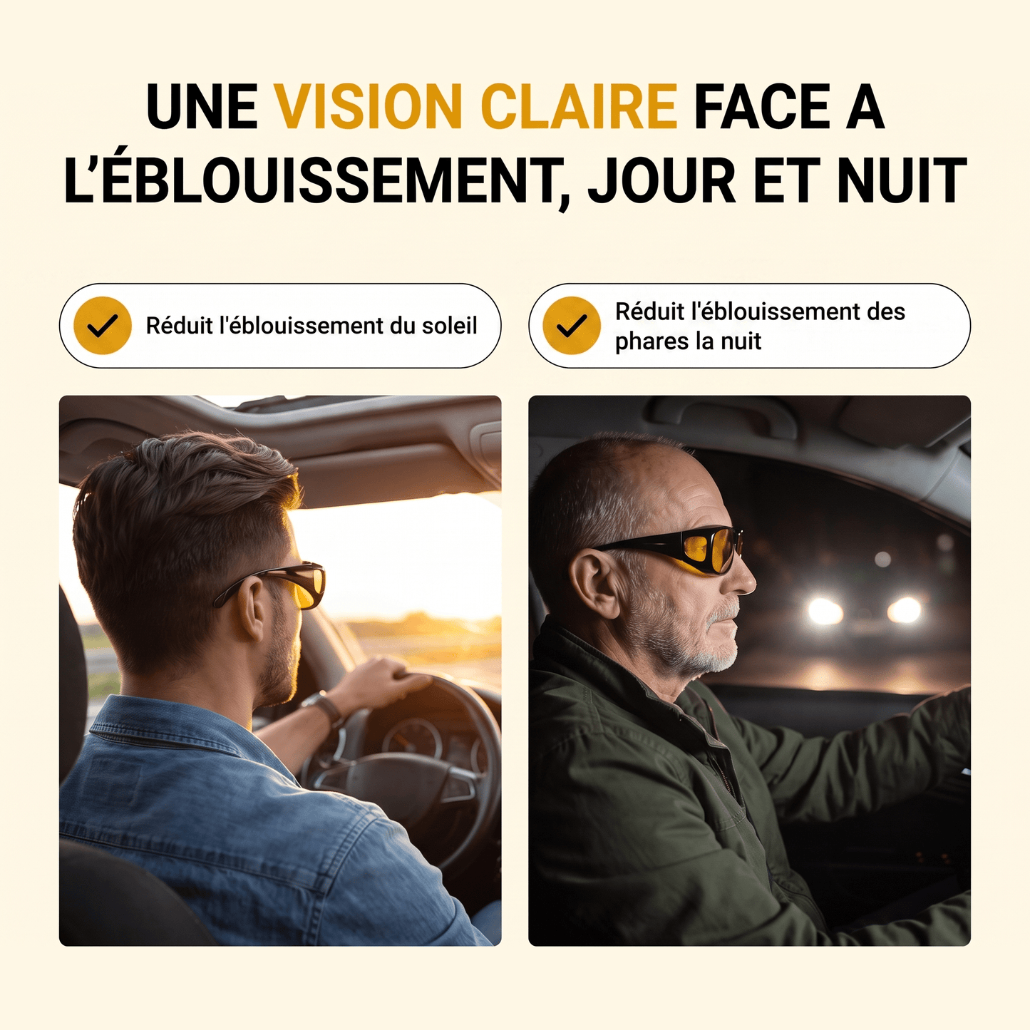 NightDrive™ — Lunettes Anti-Éblouissement - Vilya Auto
