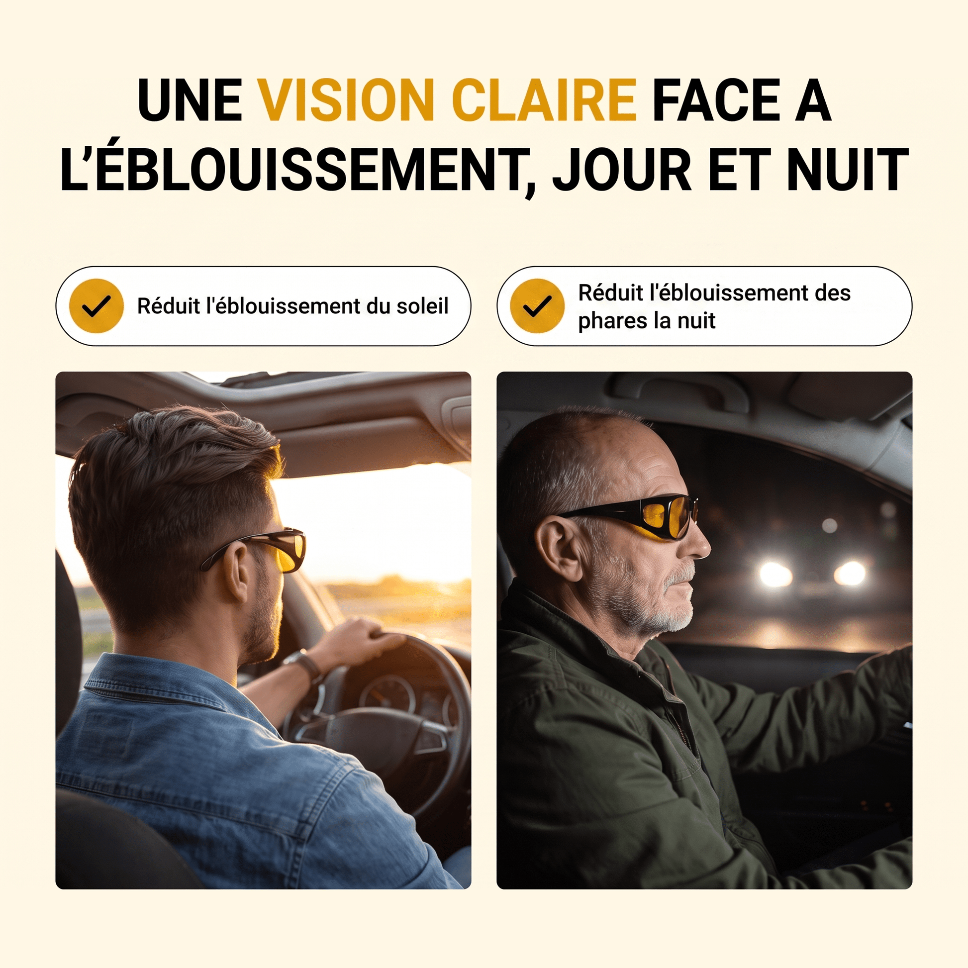 NightDrive™ — Lunettes Anti-Éblouissement - Vilya Auto