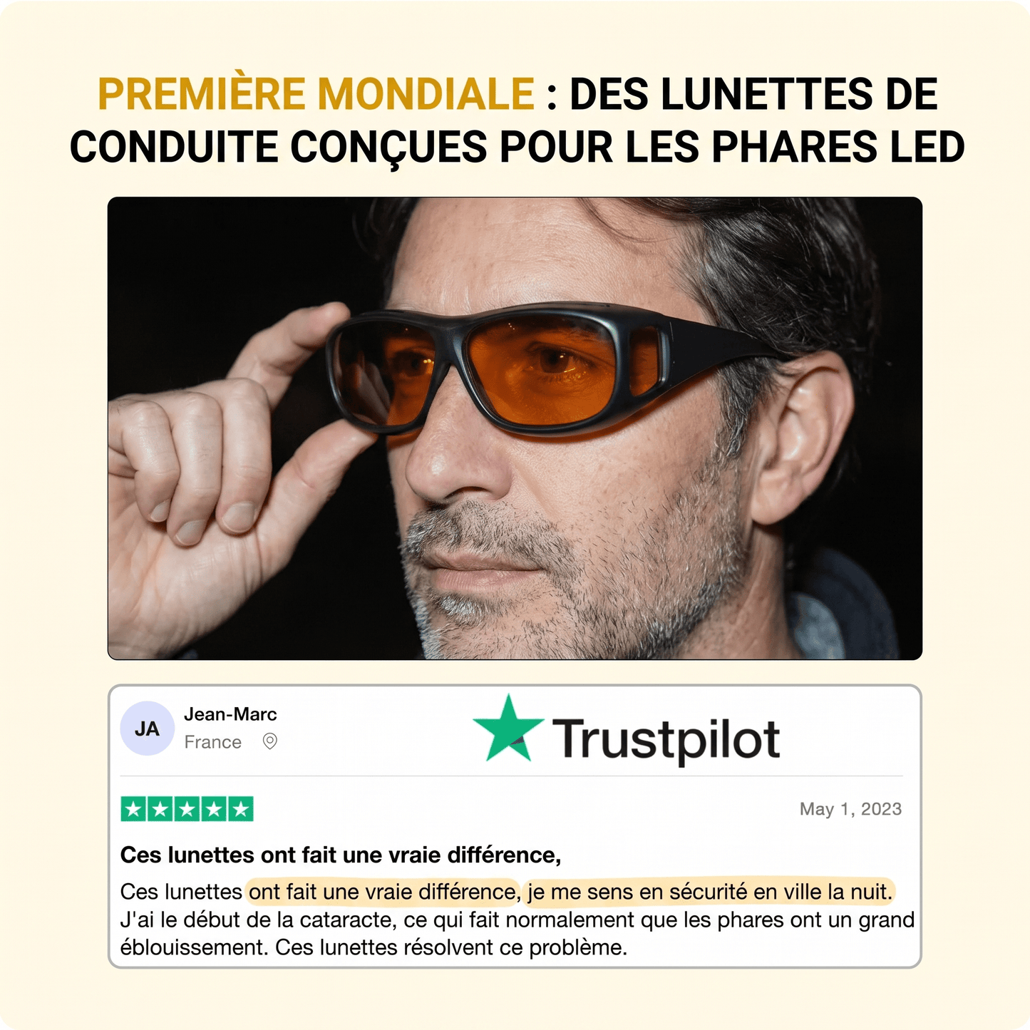 NightDrive™ — Lunettes Anti-Éblouissement - Vilya Auto